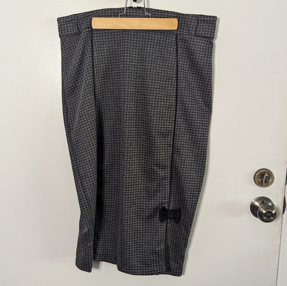 Steady Clothing Black Grey Houndstooth Pencil Skirt Wiggle 2XL